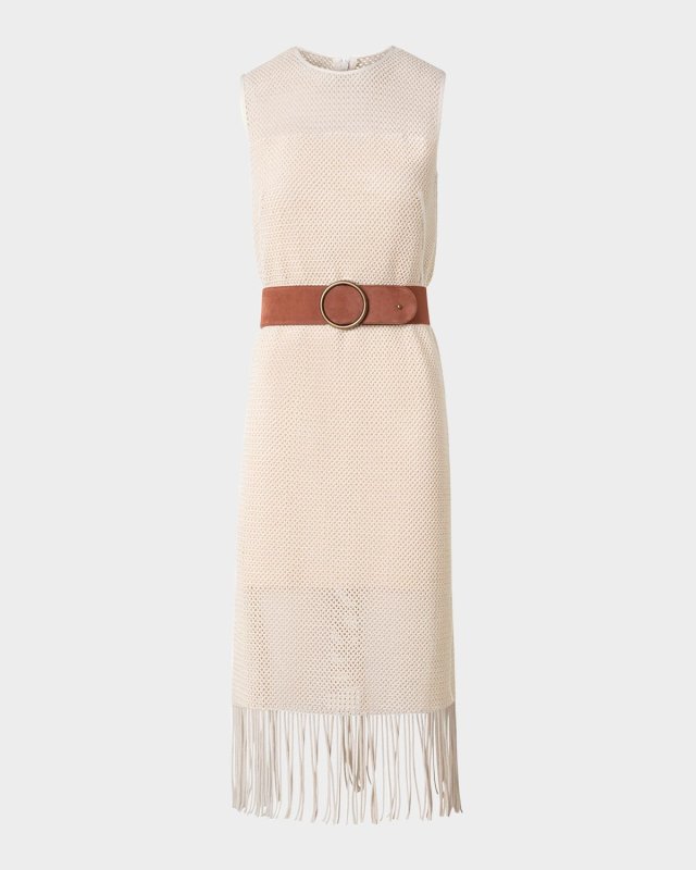 Fringe Mesh Midi Dress